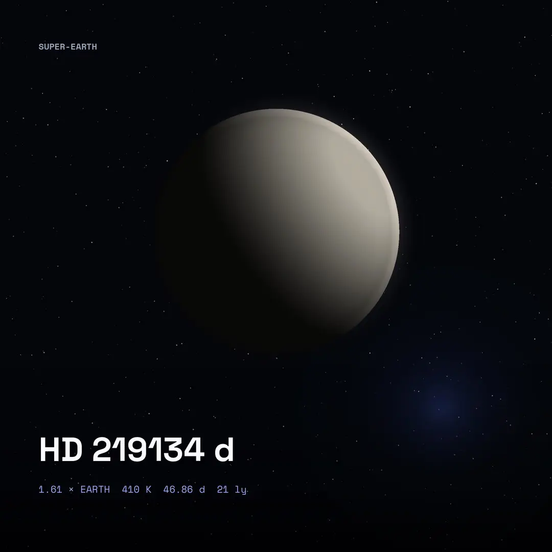 HD 219134 d: 21 Light-Years Away